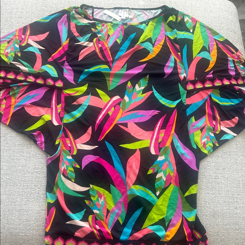 Trina Turk Multicolor Tropical Print Top